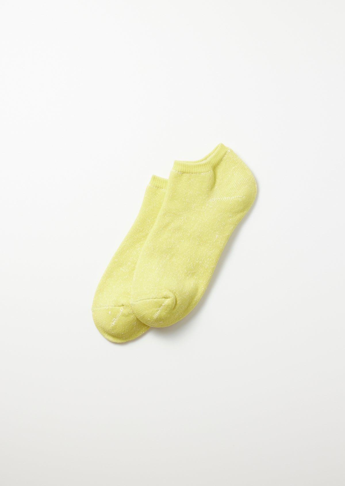 Lime washi pile short socks, a pair laid flat on a white background with subtle shimmer.