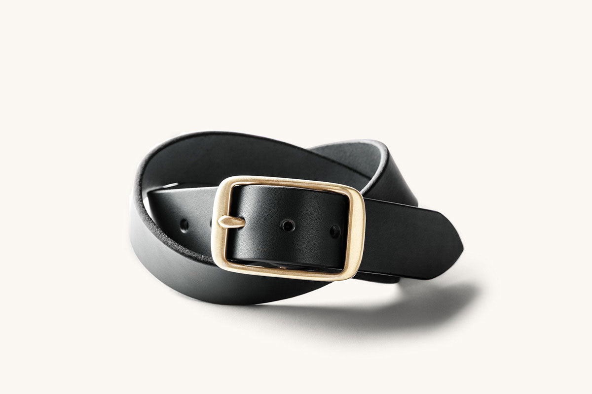 Black Classic belt with a Cast Brass buckle