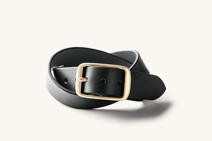Black Classic belt with a Cast Brass buckle